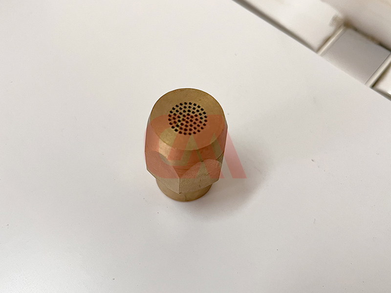 CNC drilling small holes in copper caps