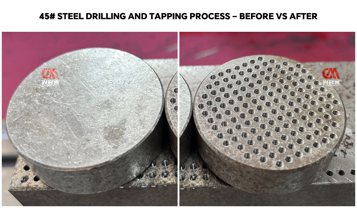 45# Steel Drilling and Tapping Process – Before vs After.jpg