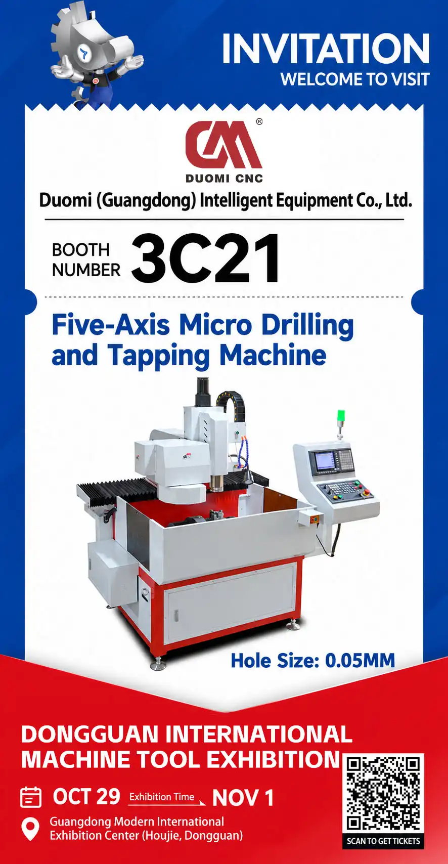 Five-Axis Micro Drilling and Tapping Machine - Hole Size 0.05mm