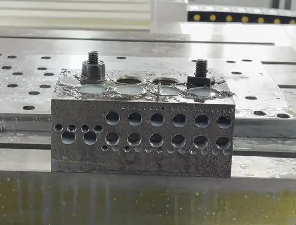 Heavy Plate Machined Side Holes Sample