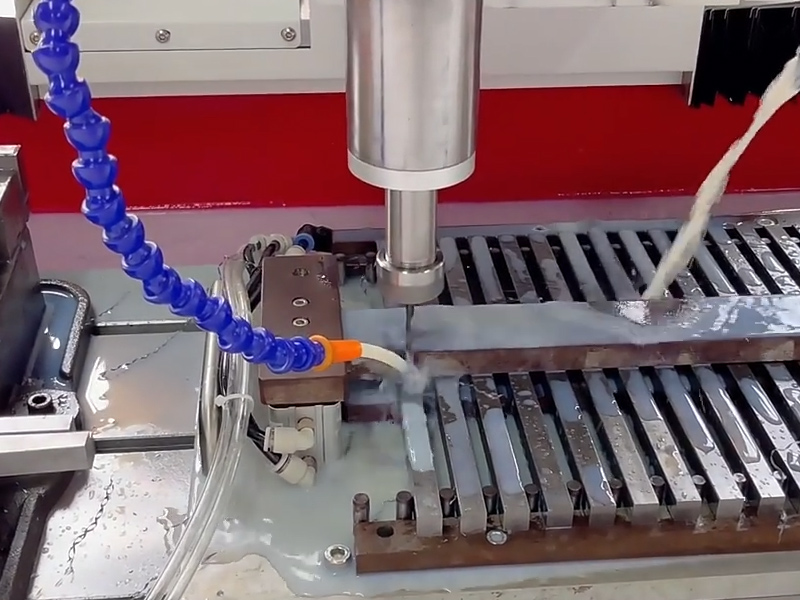 CNC drilling of square steel bars