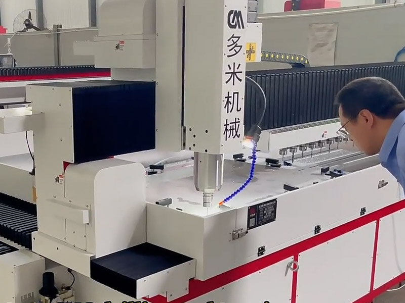 Gantry CNC drilling and tapping machining on large metal workpieces