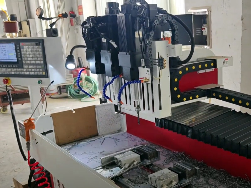 CNC drilling machine for Steel square tube with 3 spindles