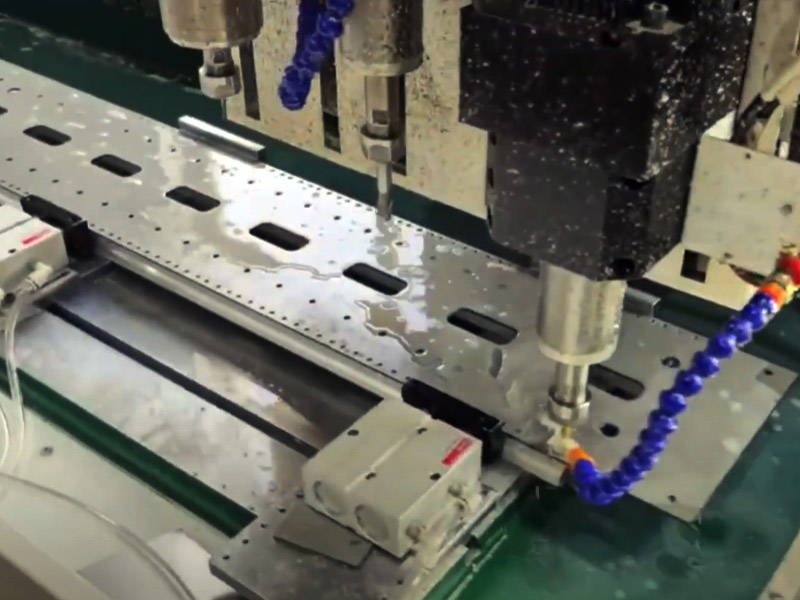 CNC Drilling & Tapping on 4mm Thick Long Steel Plates