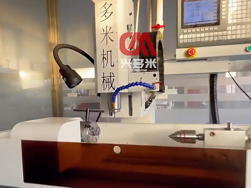 CNC drilling machine drilling micro holes on metal round tube