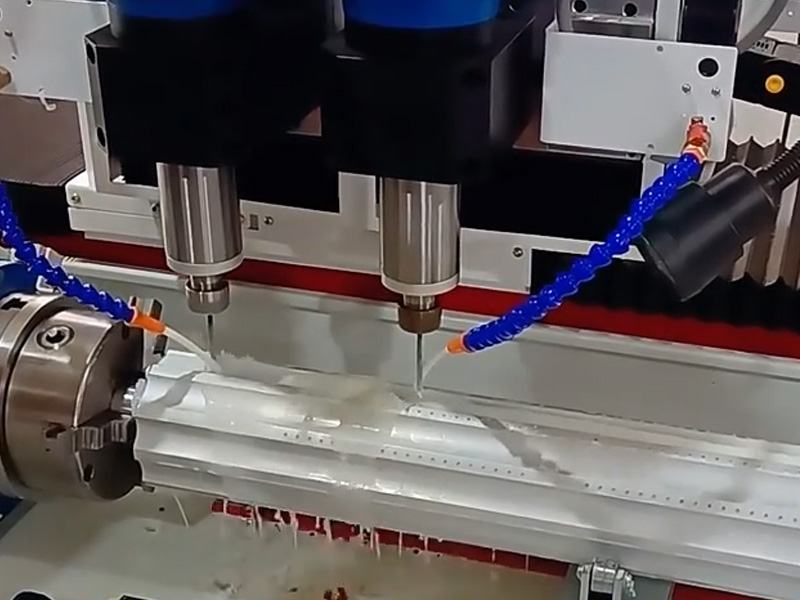 Large diameter cylindrical aluminum profile CNC drilling and tapping machine