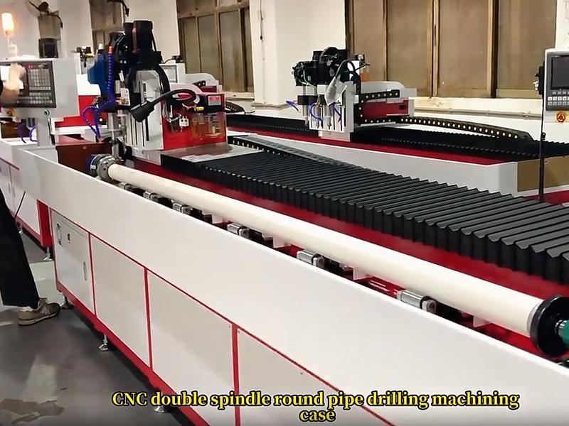 CNC double spindle round pipe drilling machine