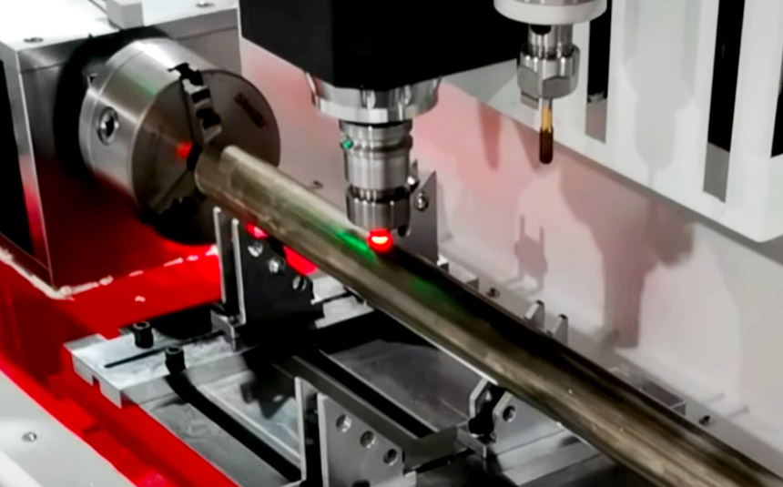 Stainless steel pipe cnc drilling