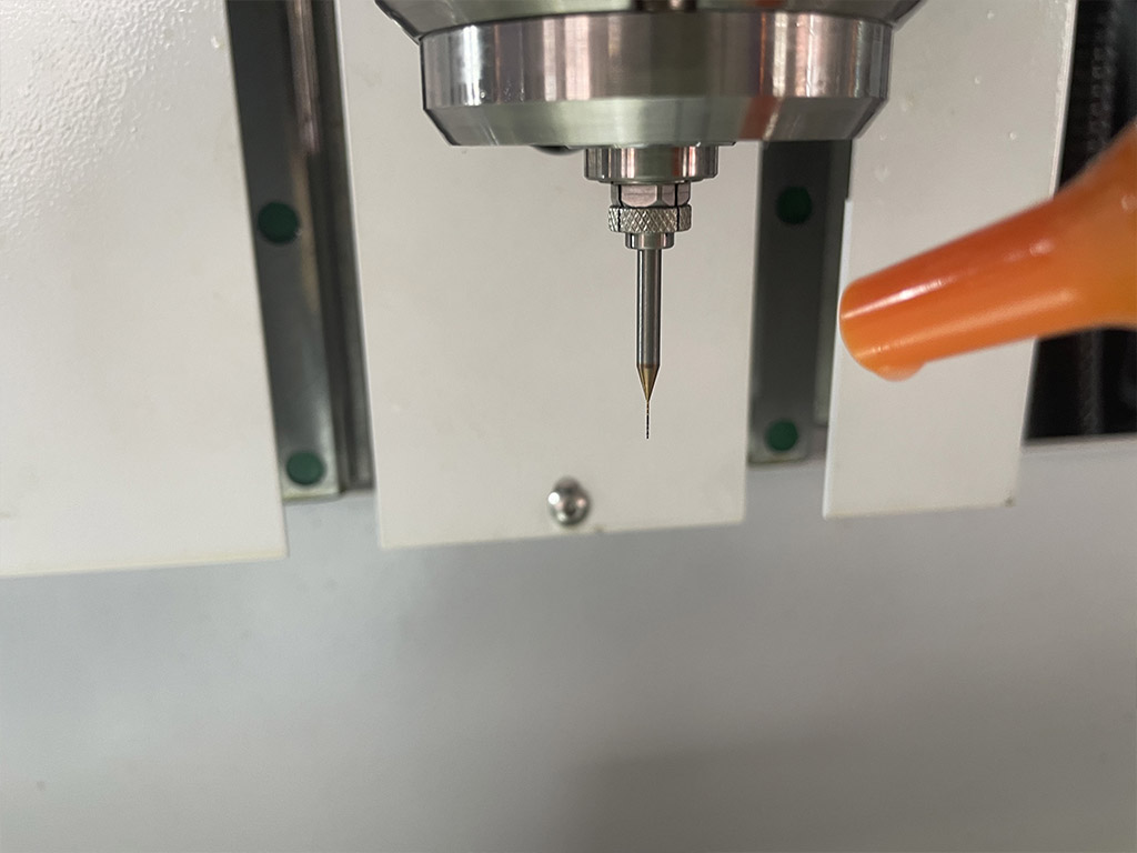 Fine drill bits and spindle of a high-speed CNC drilling machine