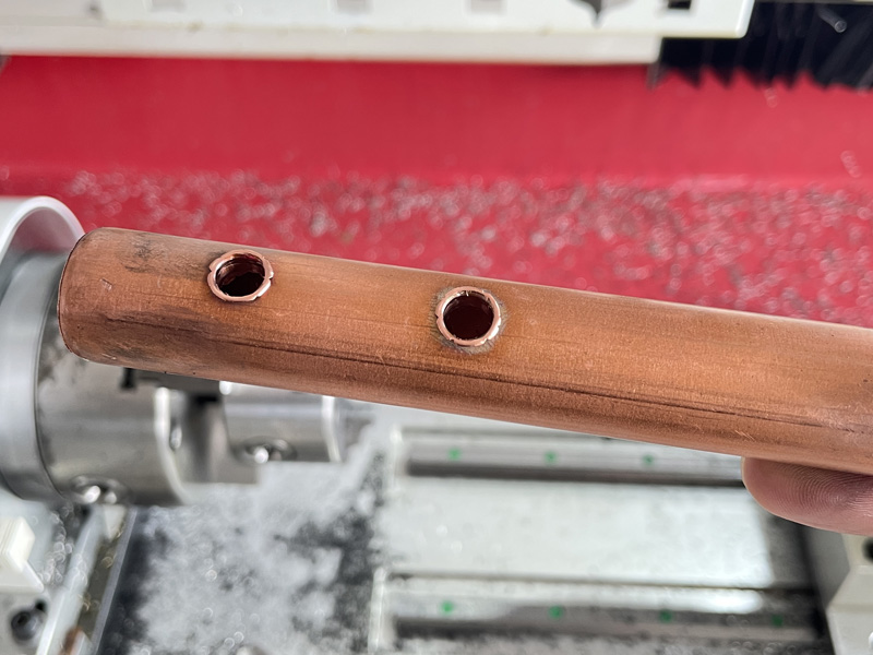 CNC Thermal Drilling on Copper Pipes for HVAC—Super Clean Holes!