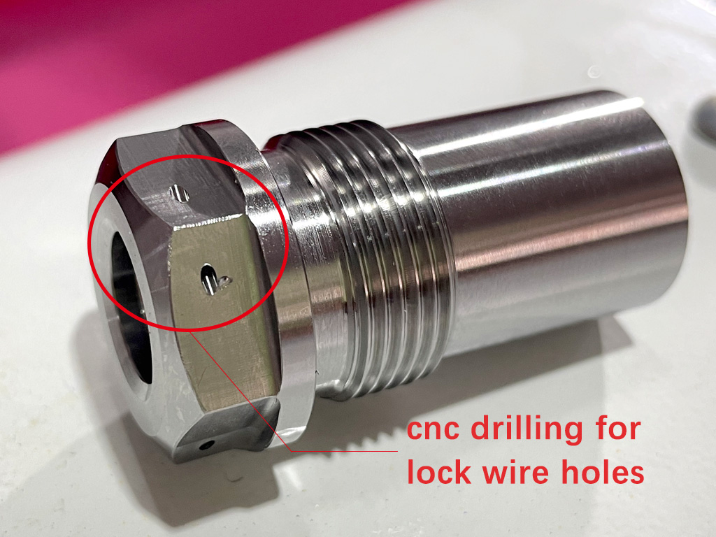 CNC Drilling Safety Wire Holes in Aerospace Bolts
