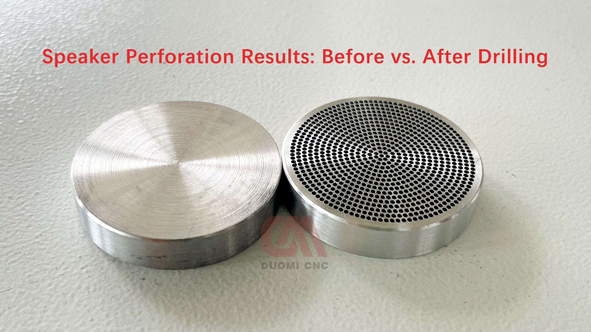 Speaker Perforation Results: Before vs. After Drilling